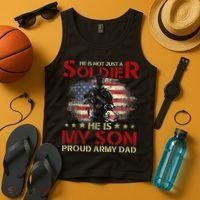 My Son Is A Soldier Proud Army Dad Military Tank Top thumb 4