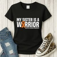 My Sister Is A Warrior Ms Multiple Sclerosis Awareness Women's T-Shirt thumb 3