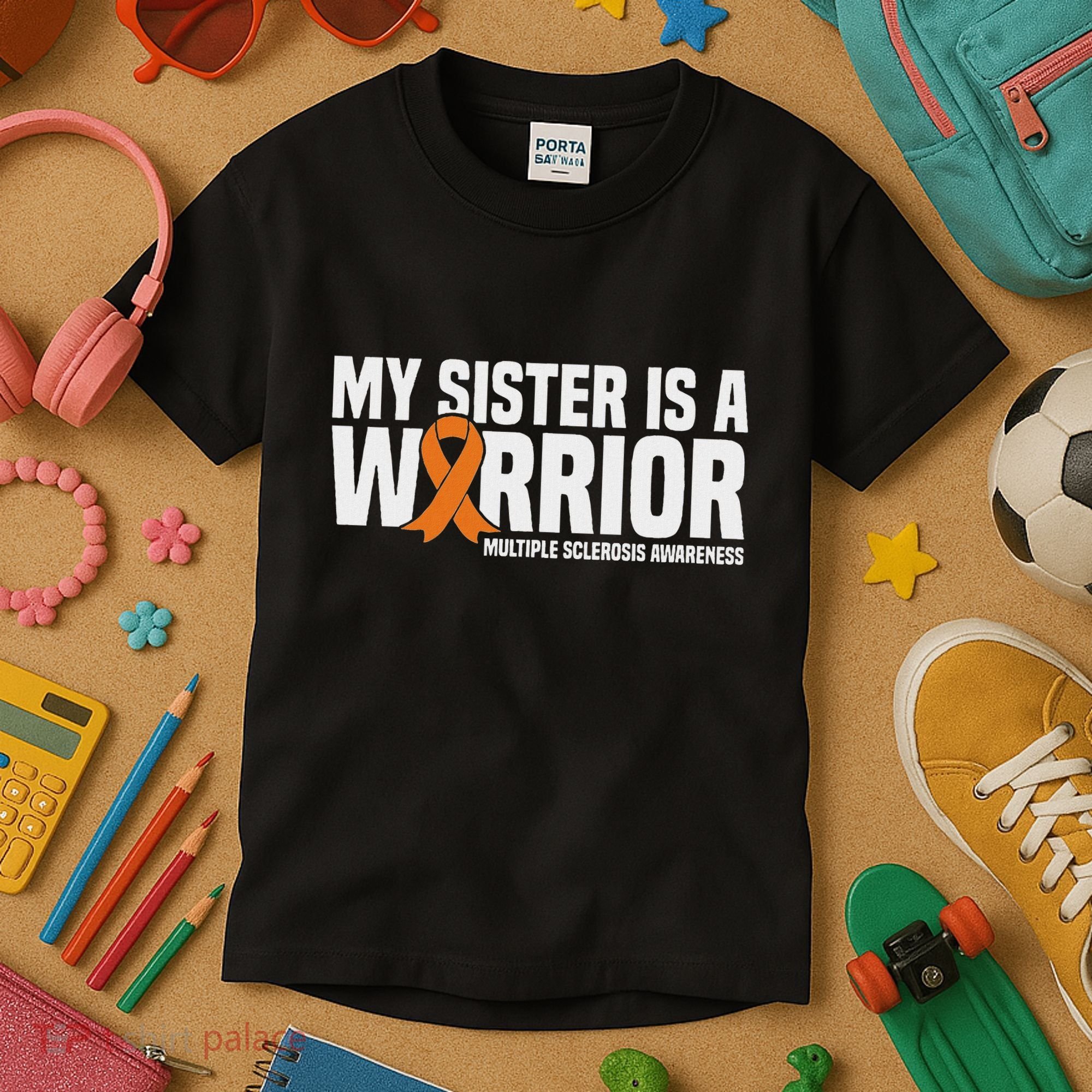 My Sister Is A Warrior Ms Multiple Sclerosis Awareness Kids T-Shirt