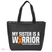 My Sister Is A Warrior Ms Multiple Sclerosis Awareness Tote Bag thumb 0