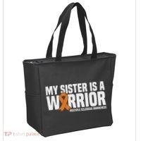 My Sister Is A Warrior Ms Multiple Sclerosis Awareness Tote Bag thumb 2