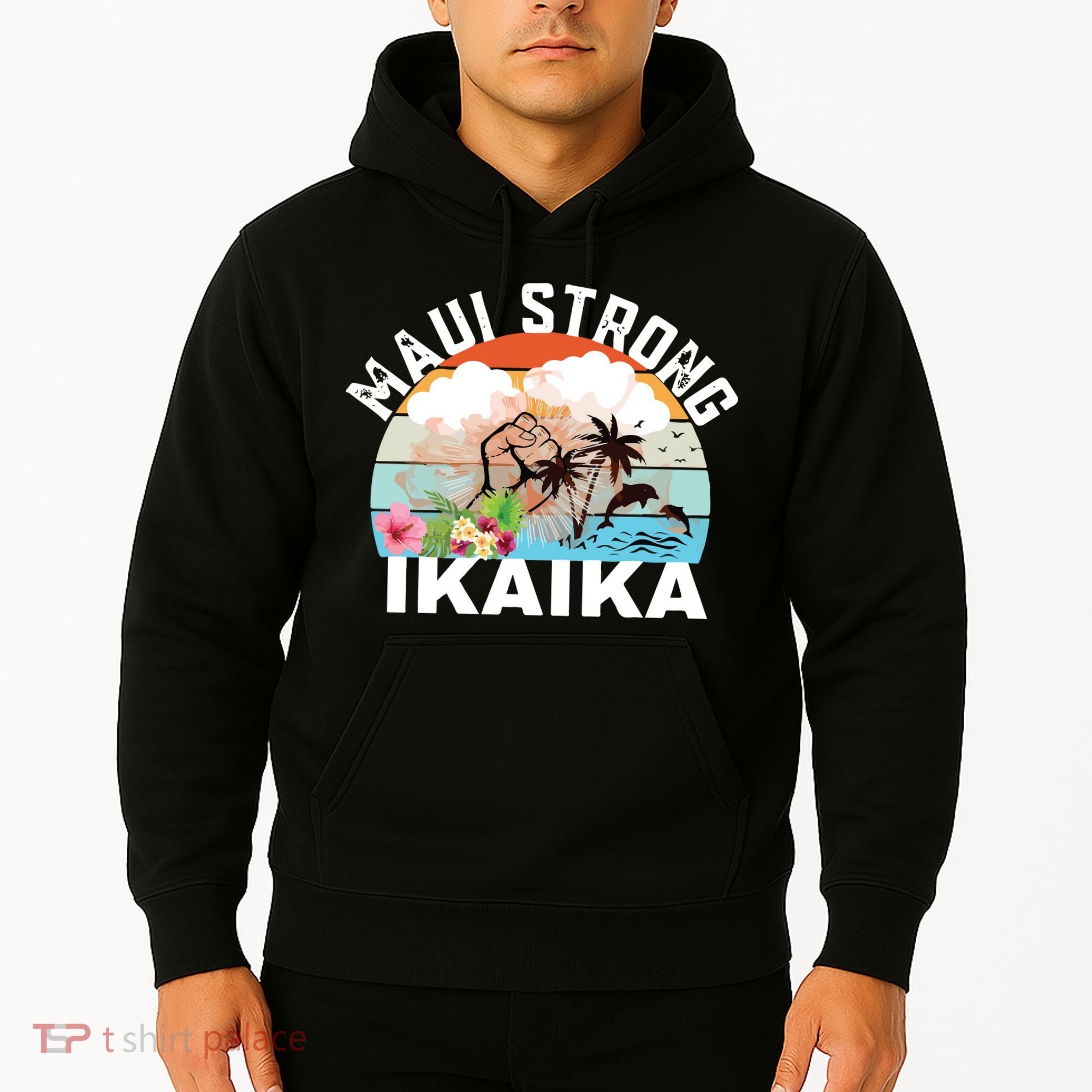 Maui Strong Ikaika Lahaina Banyan Tree Maui Hawaii Shoreline Hoodie