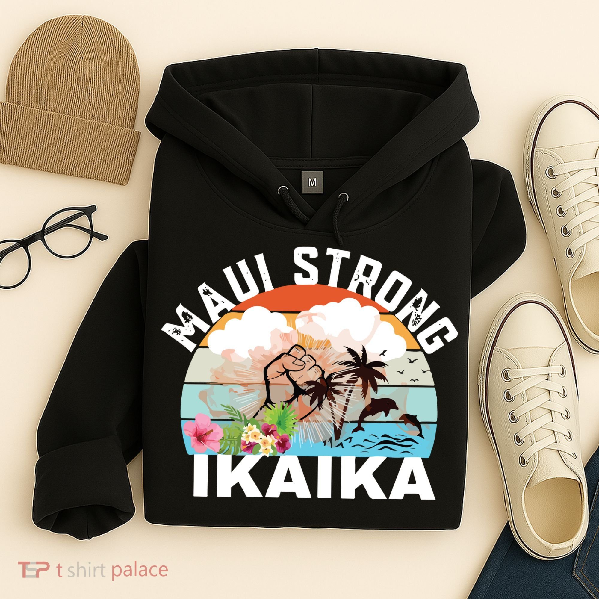 Maui Strong Ikaika Lahaina Banyan Tree Maui Hawaii Shoreline Hoodie