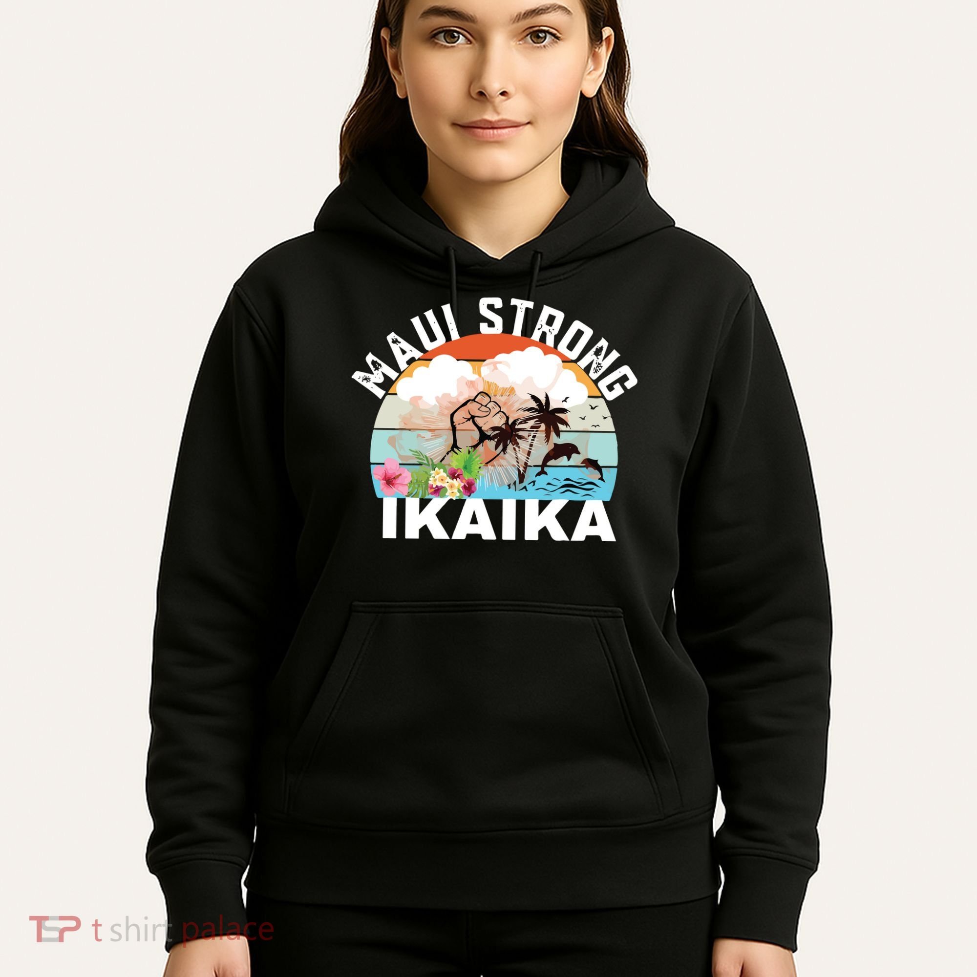 Maui Strong Ikaika Lahaina Banyan Tree Maui Hawaii Shoreline Hoodie