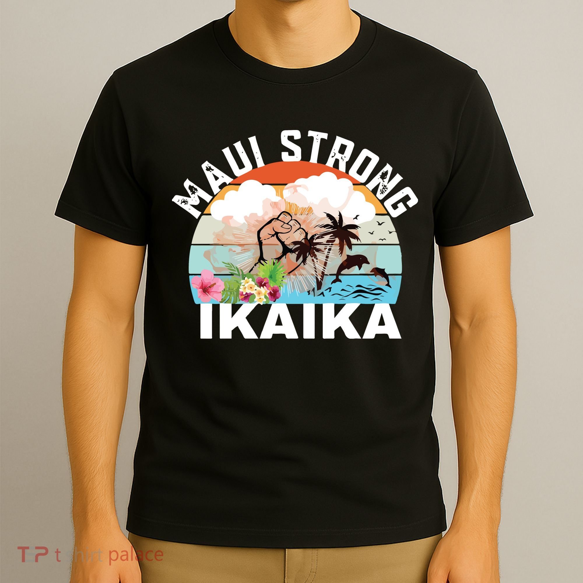 Maui Strong Ikaika Lahaina Banyan Tree Maui Hawaii Shoreline T-Shirt