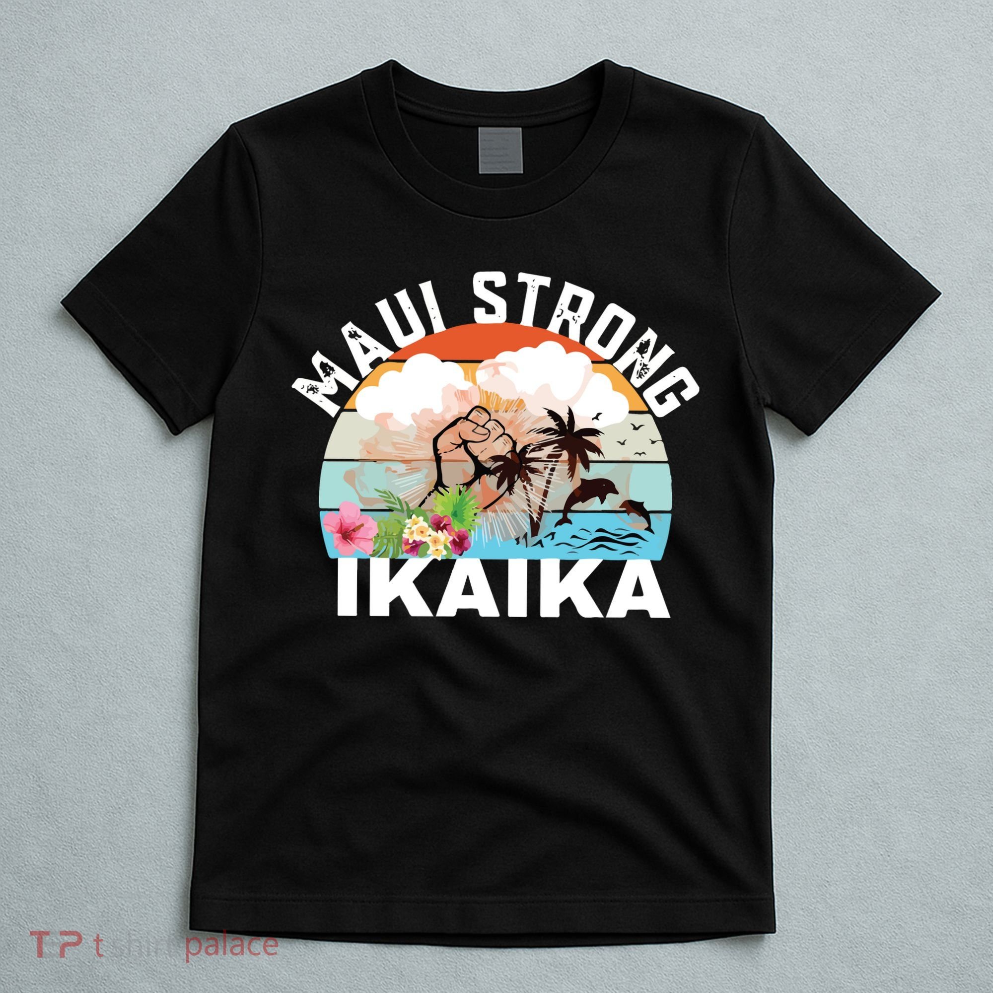 Maui Strong Ikaika Lahaina Banyan Tree Maui Hawaii Shoreline T-Shirt