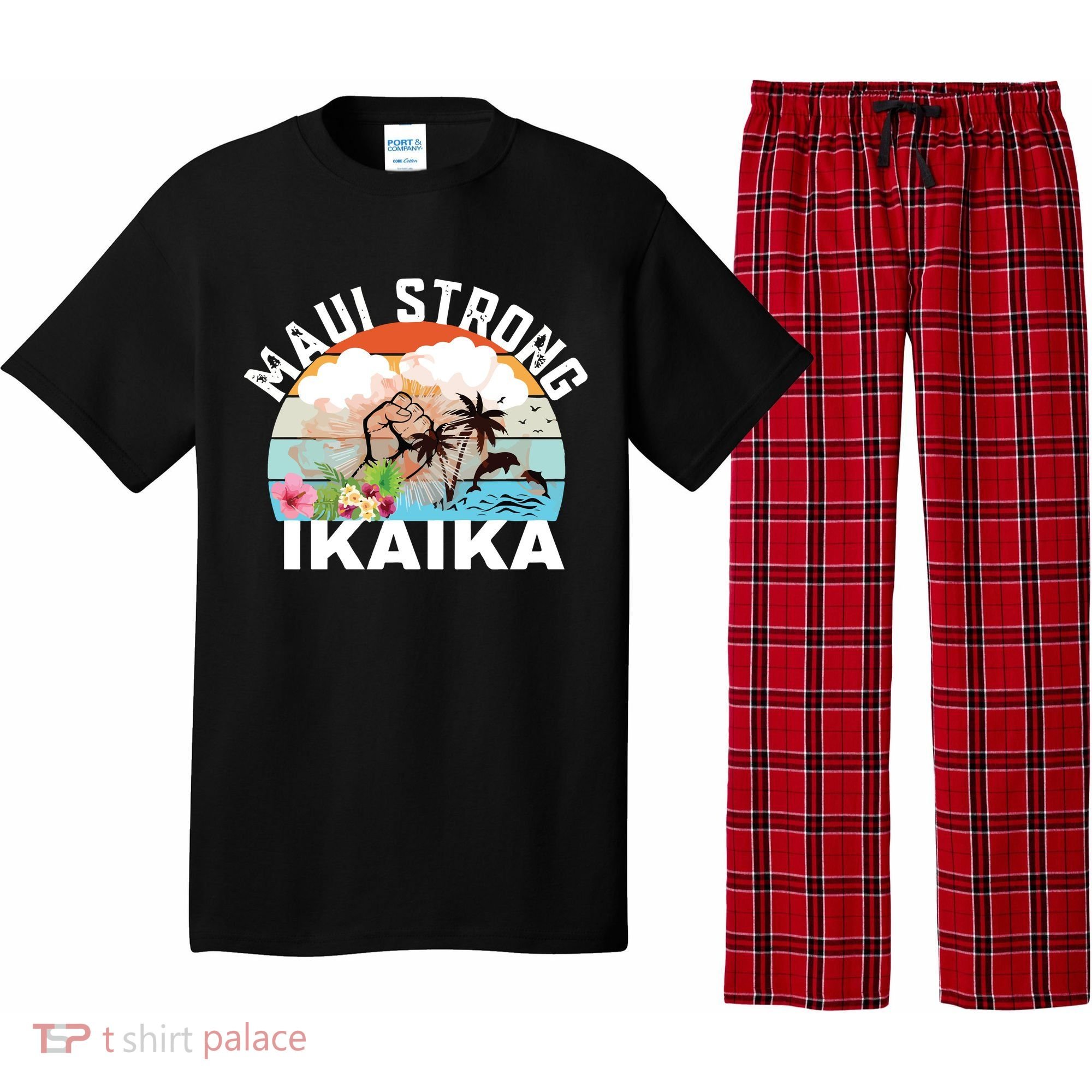 Maui Strong Ikaika Lahaina Banyan Tree Maui Hawaii Shoreline Pajama Set