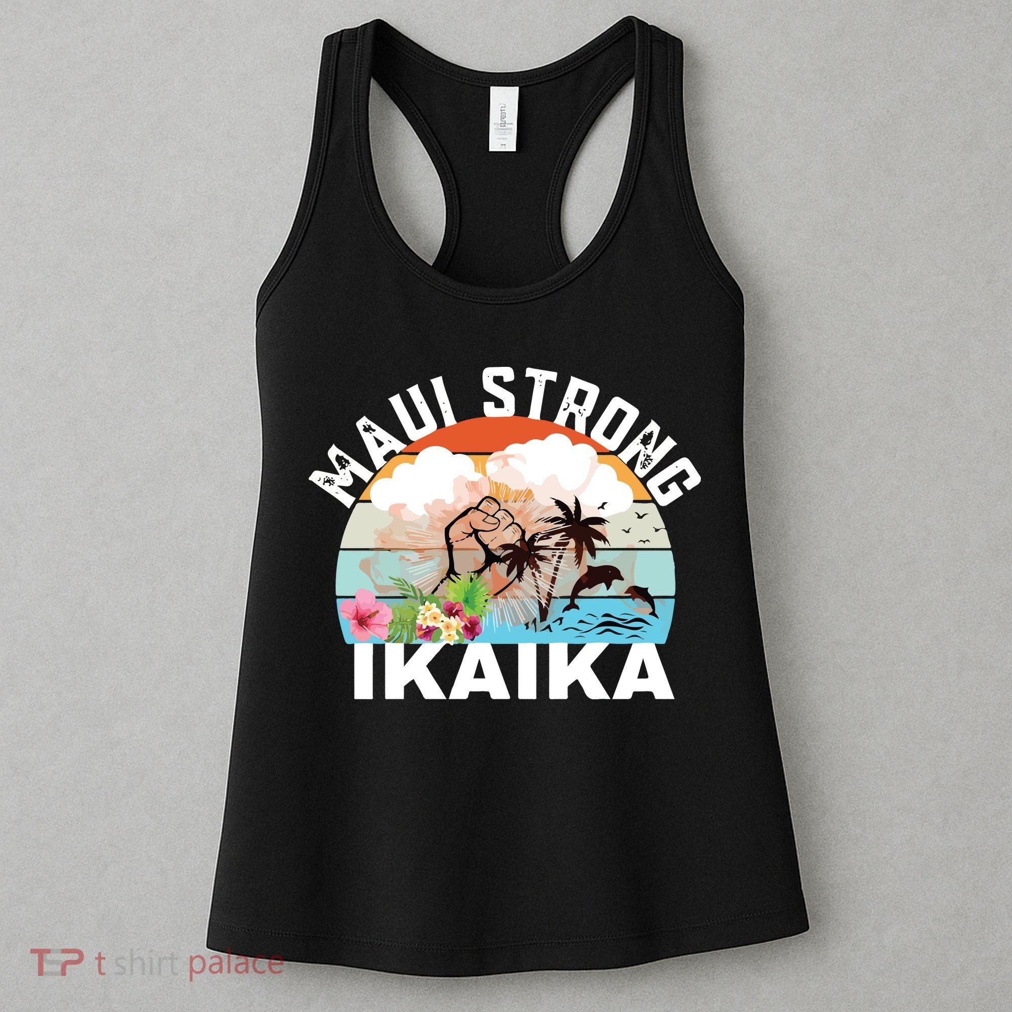 Maui Strong Ikaika Lahaina Banyan Tree Maui Hawaii Shoreline Women's Tank Top