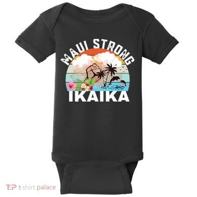 Maui Strong Ikaika Lahaina Banyan Tree Maui Hawaii Shoreline Baby Bodysuit