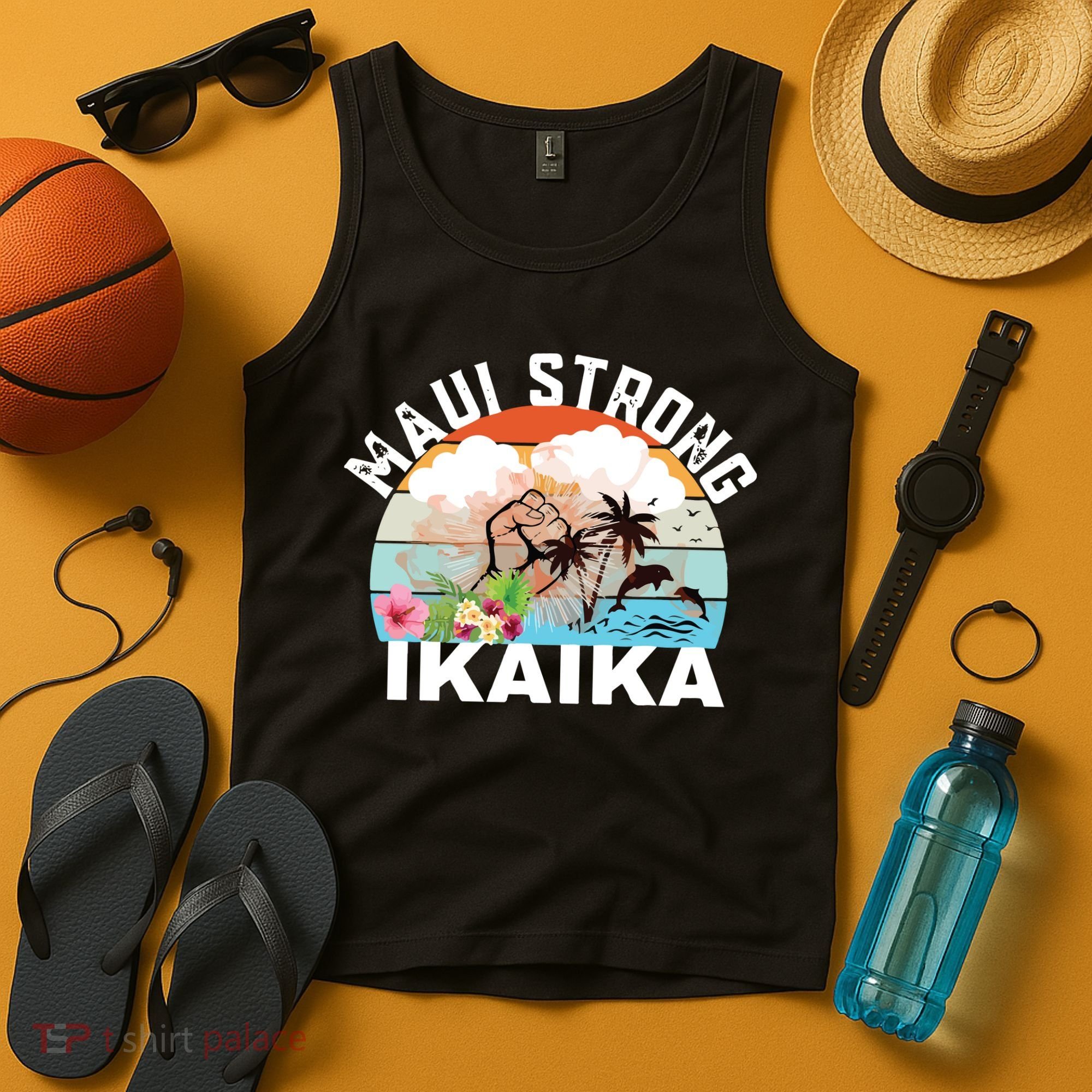 Maui Strong Ikaika Lahaina Banyan Tree Maui Hawaii Shoreline Tank Top