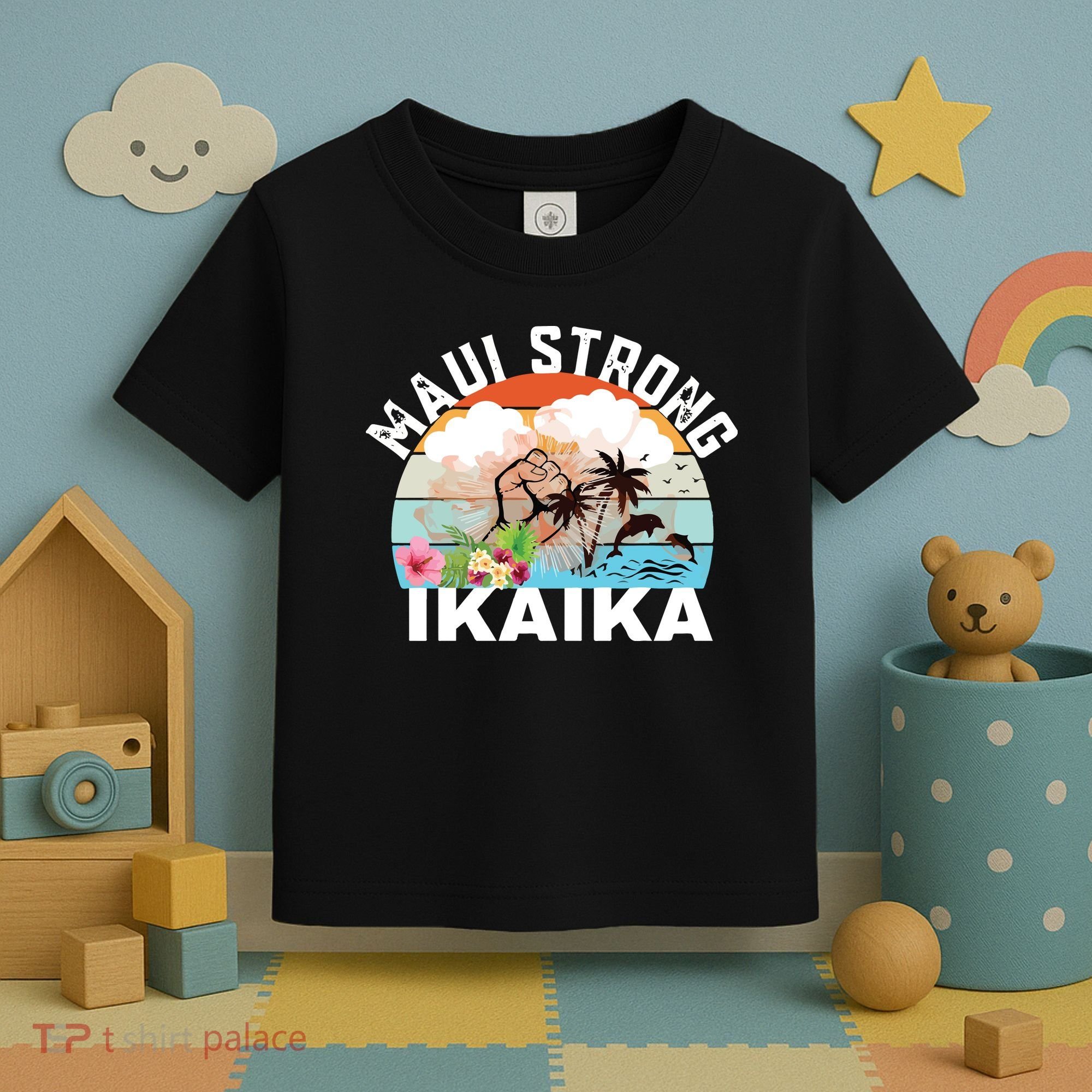 Maui Strong Ikaika Lahaina Banyan Tree Maui Hawaii Shoreline Toddler T-Shirt