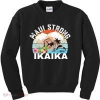 Maui Strong Ikaika Lahaina Banyan Tree Maui Hawaii Shoreline Kids Sweatshirt thumb 0