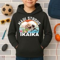 Maui Strong Ikaika Lahaina Banyan Tree Maui Hawaii Shoreline Kids Hoodie thumb 2