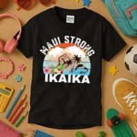 Maui Strong Ikaika Lahaina Banyan Tree Maui Hawaii Shoreline Kids T-Shirt thumb 3