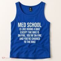 Med School Is Like Riding A Bike Fire Funny Medical Student Gift Tank Top thumb 2