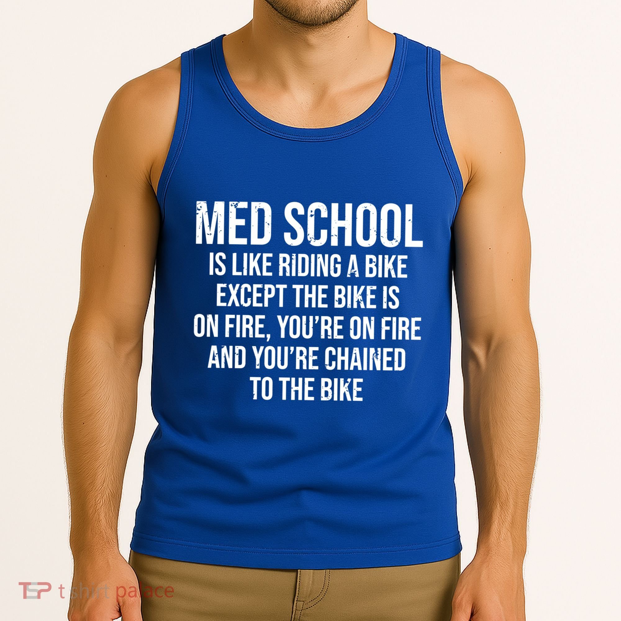 Med School Is Like Riding A Bike Fire Funny Medical Student Gift Tank Top