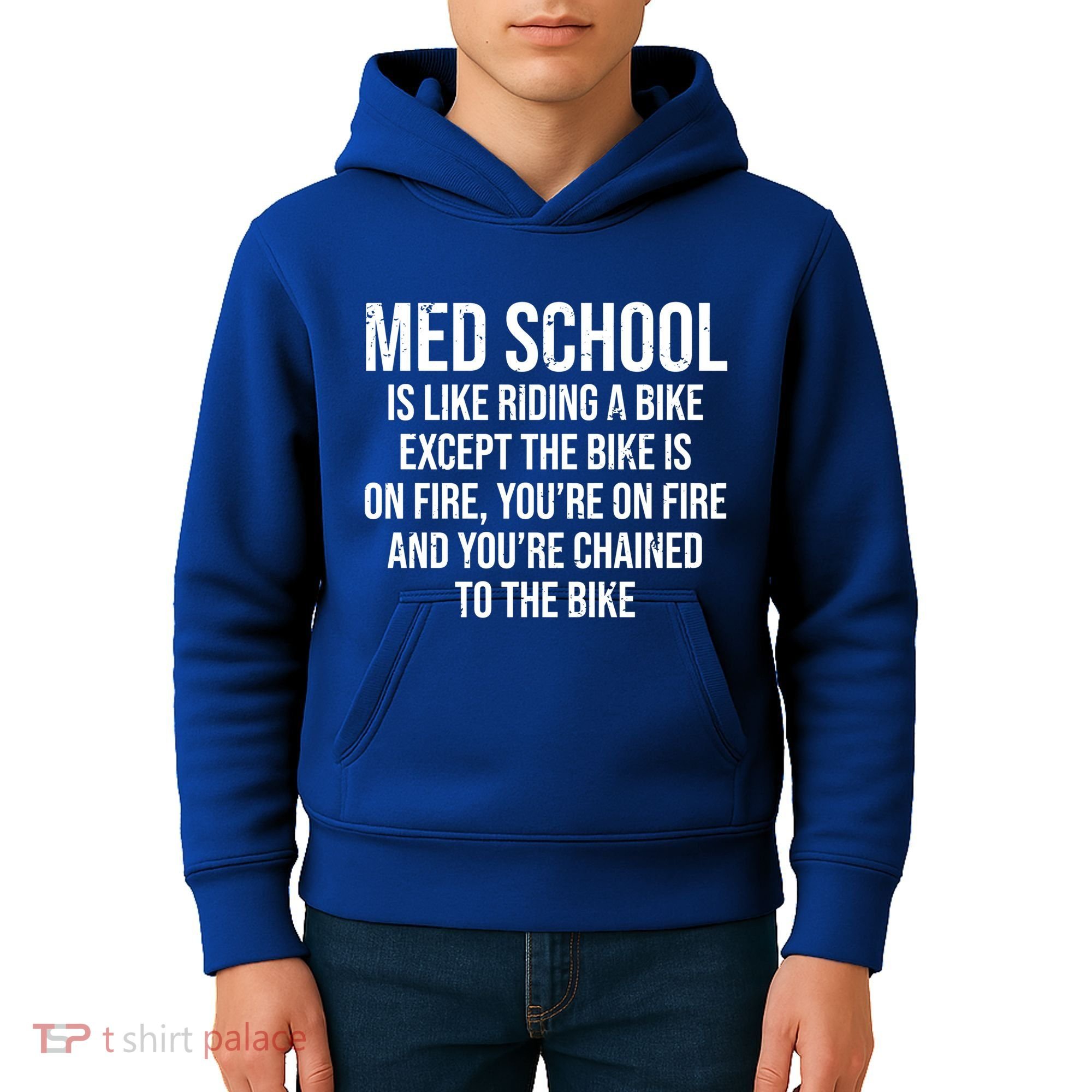Med School Is Like Riding A Bike Fire Funny Medical Student Gift Kids Hoodie