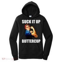 Motivational Suck It Up Buttercup Rosie Riveter Women's Hoodie thumb 0