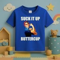 Motivational Suck It Up Buttercup Rosie Riveter Toddler T-Shirt thumb 3