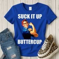 Motivational Suck It Up Buttercup Rosie Riveter Women's T-Shirt thumb 3