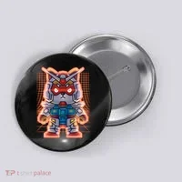 Mecha Shibi Inu Dog Robot Fighter Anime Button thumb 0