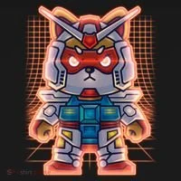 Mecha Shibi Inu Dog Robot Fighter Anime Button thumb 1