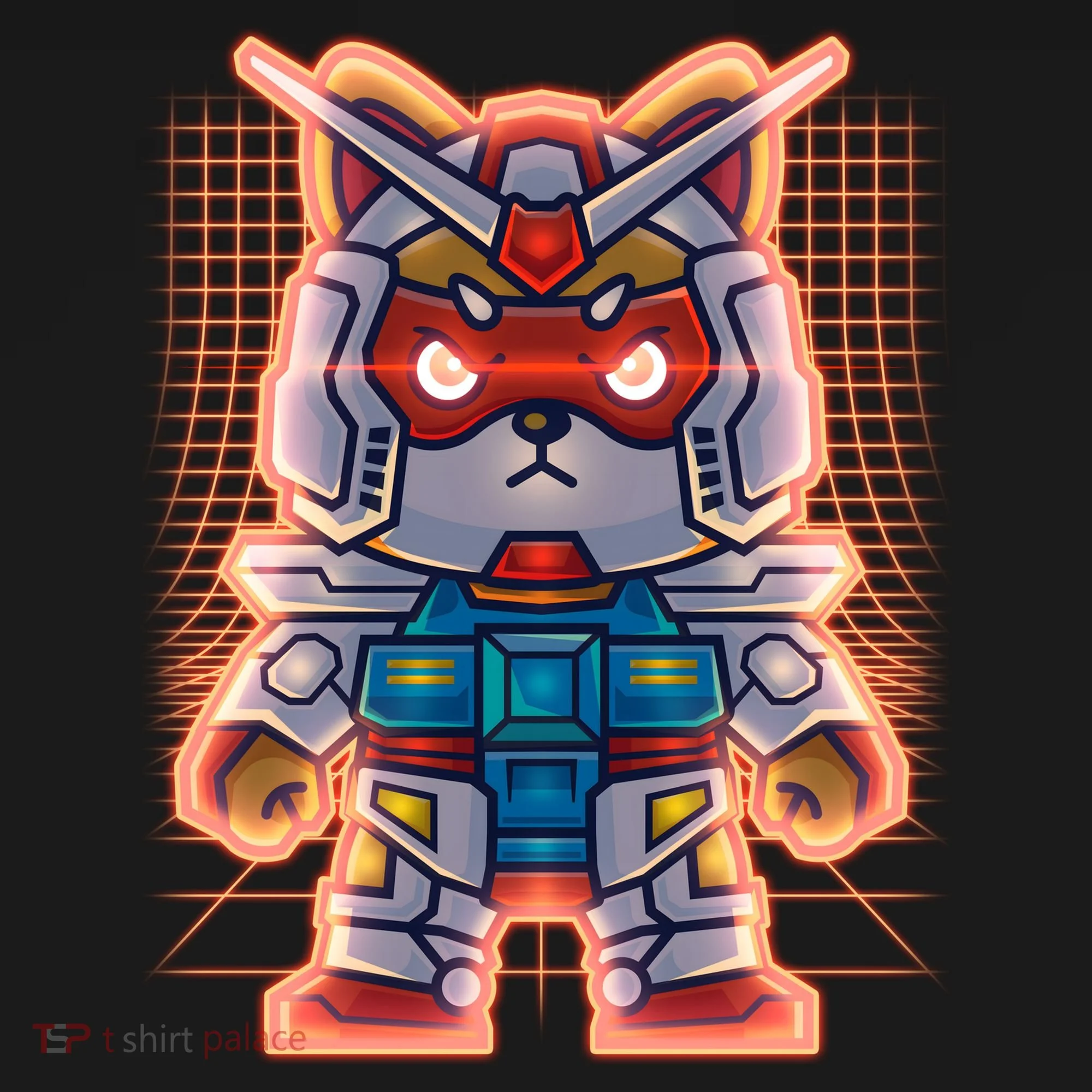 Mecha Shibi Inu Dog Robot Fighter Anime Button