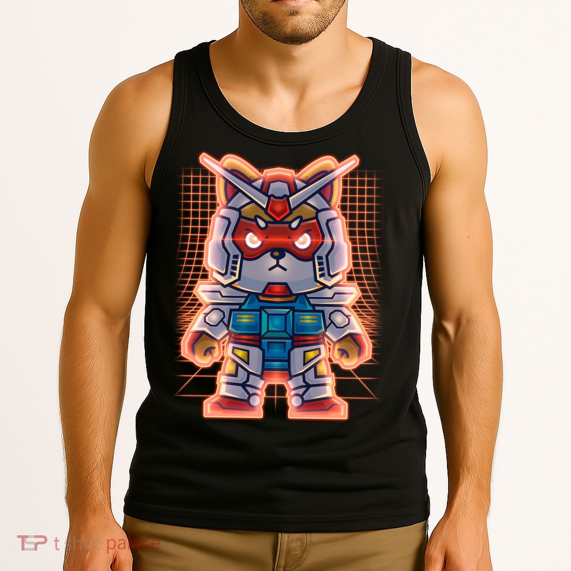 Mecha Shibi Inu Dog Robot Fighter Anime Tank Top