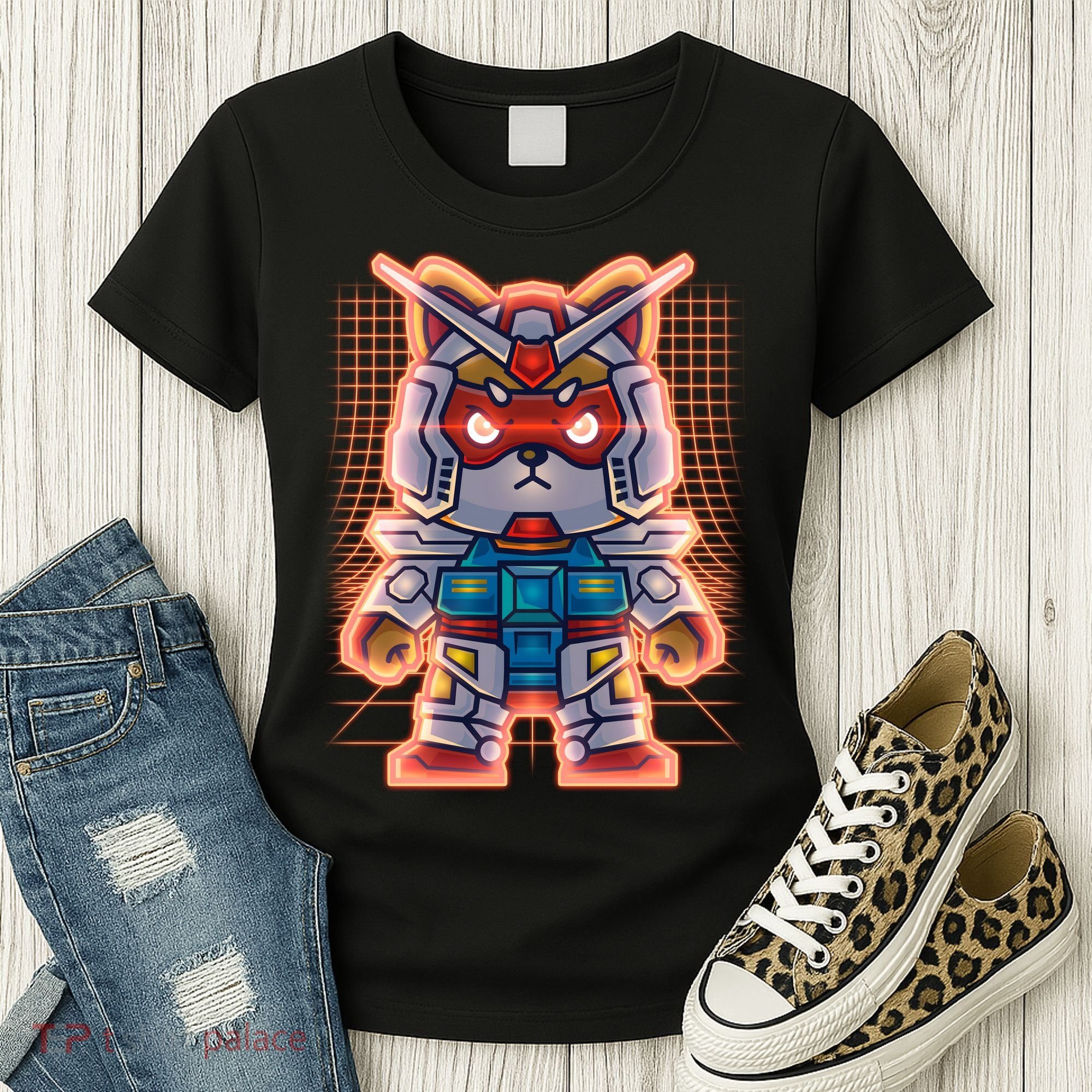 Mecha Shibi Inu Dog Robot Fighter Anime Women's T-Shirt