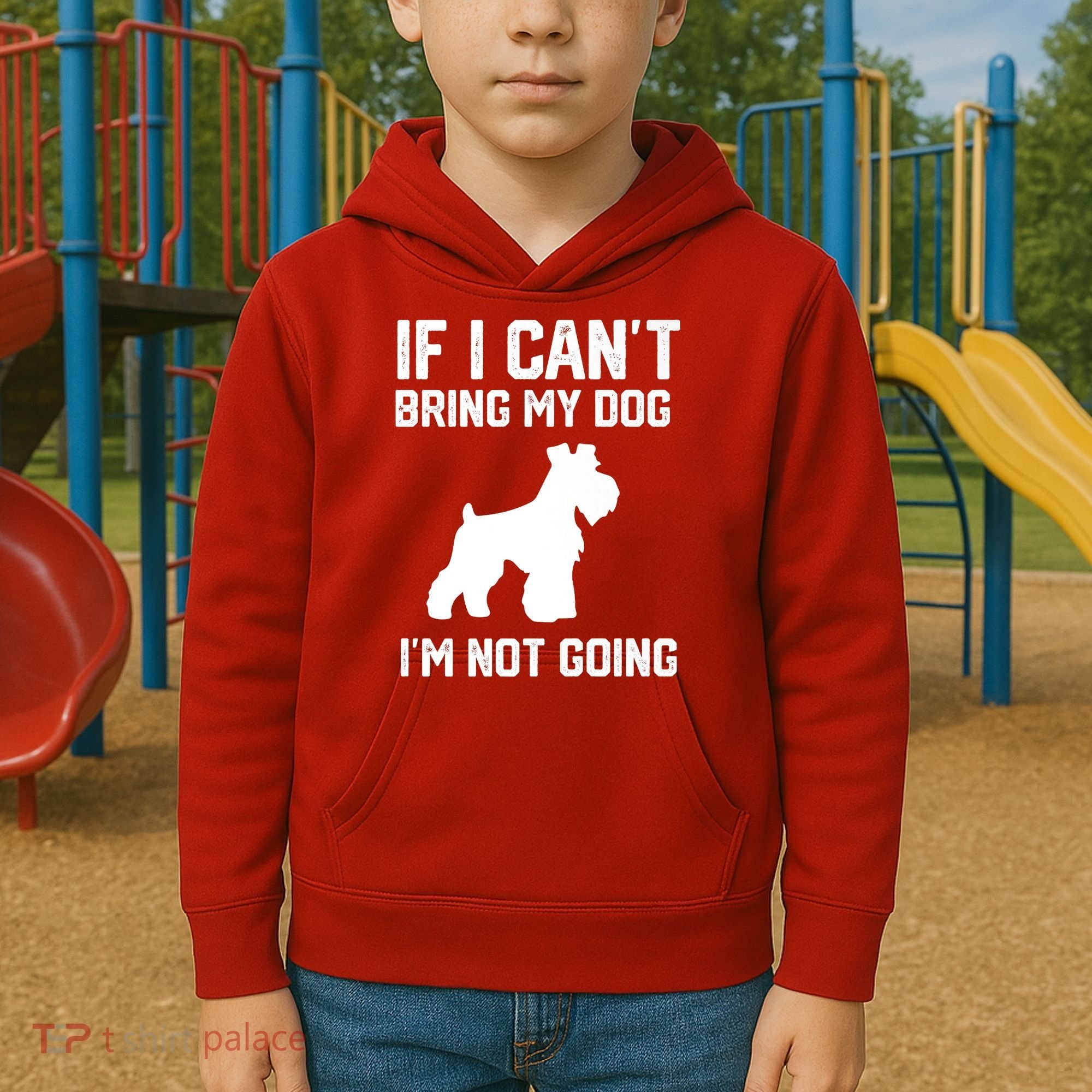 Miniature Schnauzer If I Can't Bring My Dog I'm Not Going Kids Hoodie