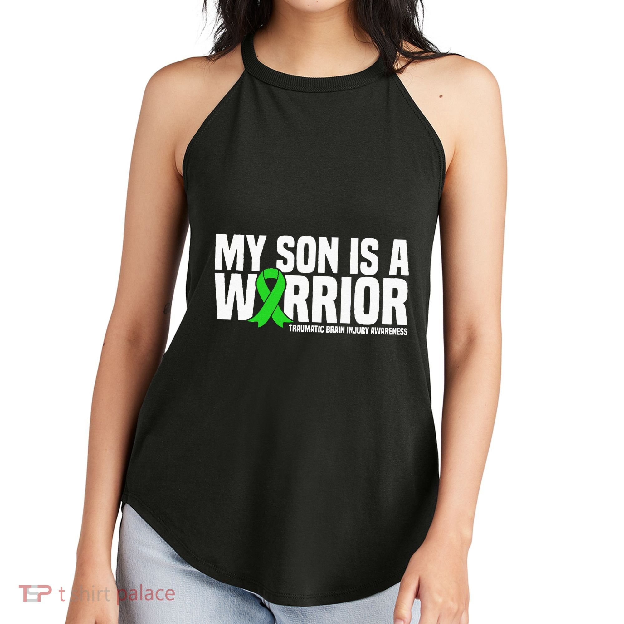 My Son Is A Warrior Traumatic Brain Injury Awareness Women's Perfect Tri Rocker Tank