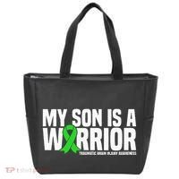 My Son Is A Warrior Traumatic Brain Injury Awareness Tote Bag thumb 0