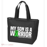 My Son Is A Warrior Traumatic Brain Injury Awareness Tote Bag thumb 3