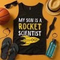 My Son Is A Rocket Scientist Rocket Aerospace Expert Tank Top thumb 4