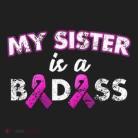 My Sister is a Badass Breast Cancer Shirt Beanie thumb 2