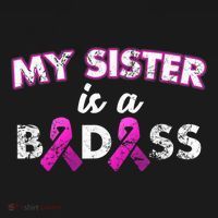My Sister is a Badass Breast Cancer Shirt Women's Hoodie thumb 2