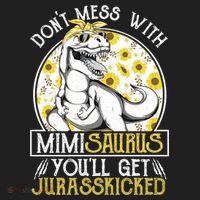 Mimi Saurus Jurasskicked Sunflower Grandma T Rex Gift Women's Sweatshirt thumb 2