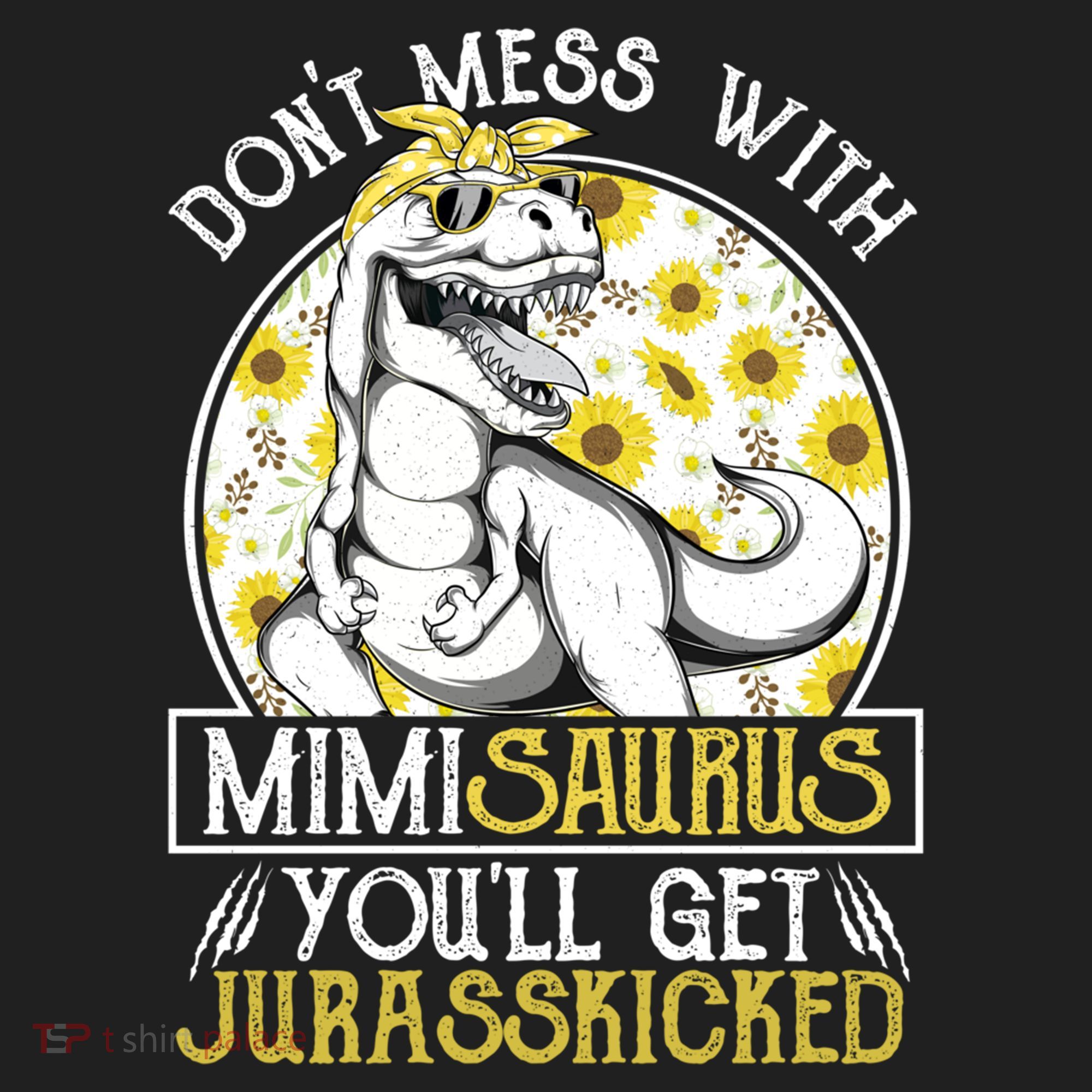 Mimi Saurus Jurasskicked Sunflower Grandma T Rex Gift Women's Sweatshirt