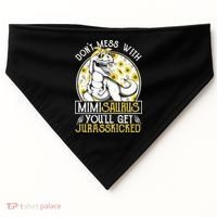 Mimi Saurus Jurasskicked Sunflower Grandma T Rex Gift USA-Made Doggie Bandana thumb 0