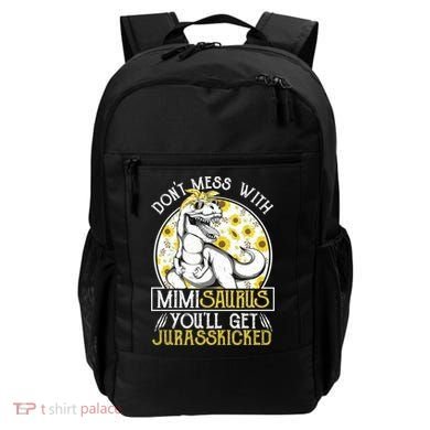 Mimi Saurus Jurasskicked Sunflower Grandma T Rex Gift Backpack
