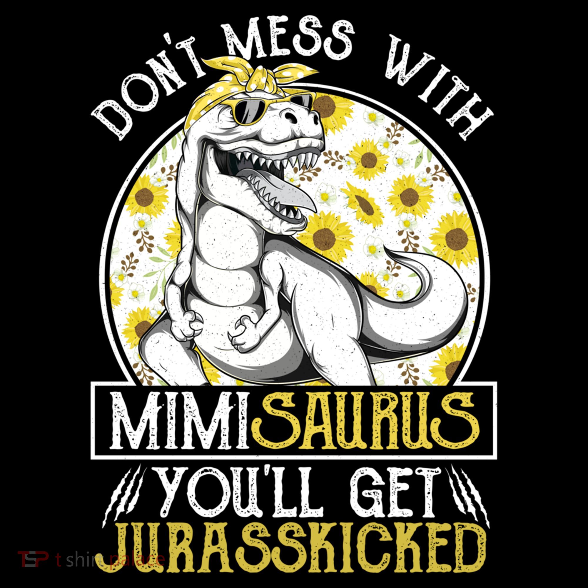 Mimi Saurus Jurasskicked Sunflower Grandma T Rex Gift Coffee Mug