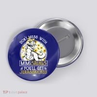 Mimi Saurus Jurasskicked Sunflower Grandma T Rex Gift Button thumb 0