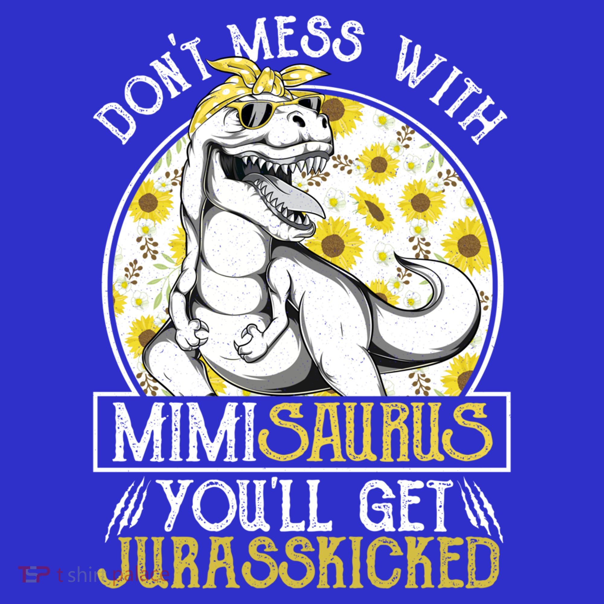 Mimi Saurus Jurasskicked Sunflower Grandma T Rex Gift Women's Tank Top