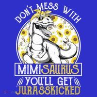 Mimi Saurus Jurasskicked Sunflower Grandma T Rex Gift Visor thumb 3