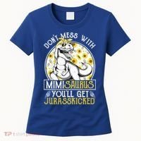 Mimi Saurus Jurasskicked Sunflower Grandma T Rex Gift Women's T-Shirt thumb 0