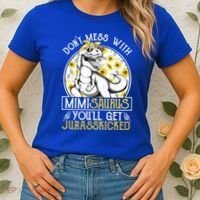 Mimi Saurus Jurasskicked Sunflower Grandma T Rex Gift Women's T-Shirt thumb 2