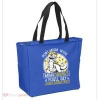 Mimi Saurus Jurasskicked Sunflower Grandma T Rex Gift Tote Bag thumb 2