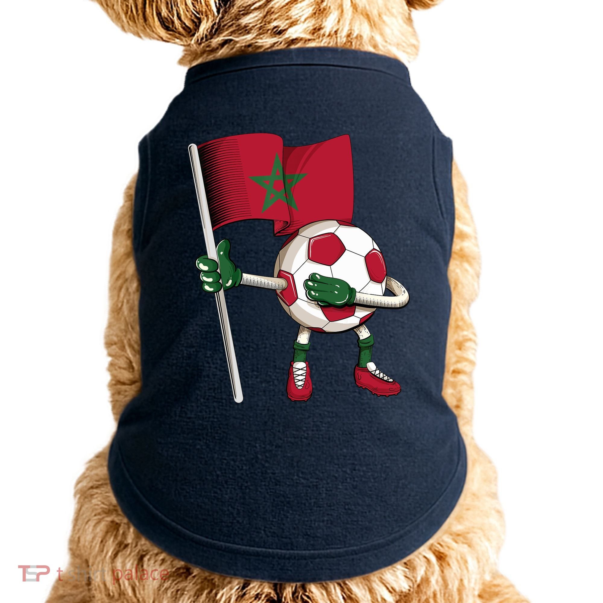 Morocco Soccer Jersey Moroccan Flag Football Dab Funny Doggie Tank