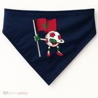 Morocco Soccer Jersey Moroccan Flag Football Dab Funny USA-Made Doggie Bandana thumb 0
