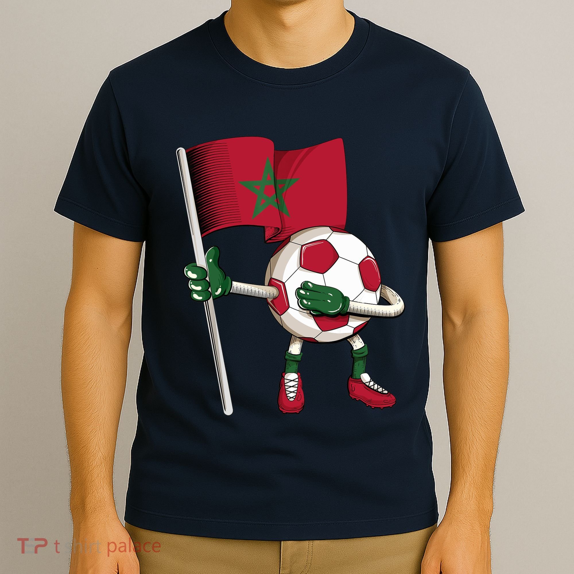 Morocco Soccer Jersey Moroccan Flag Football Dab Funny T-Shirt